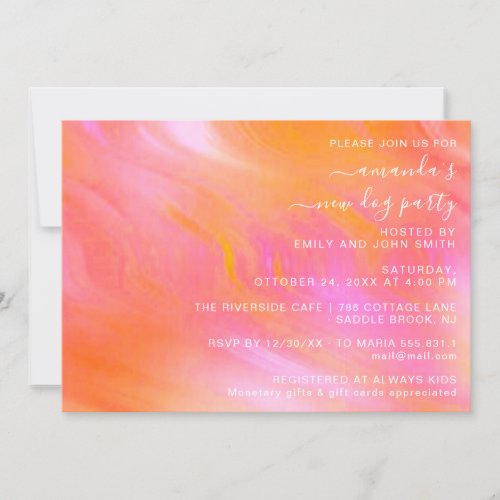 House Party Pastel Pink Abstract Powder  Invitation