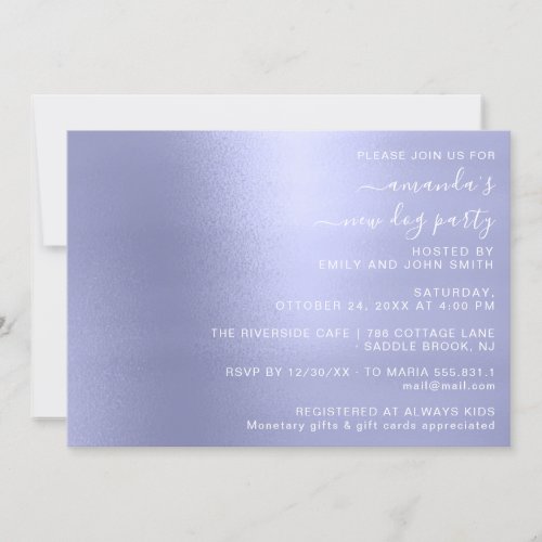 House Party Pastel Pink Abstract Smoky Blue Invitation