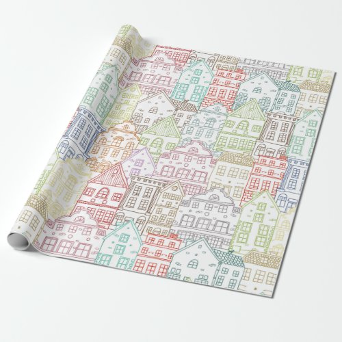 House Pattern Wrapping Paper