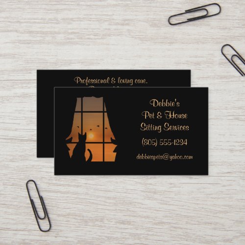 House Pet Cat Sitting and Services Business Card
