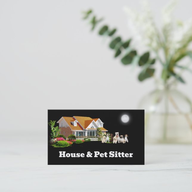 House & Pet sitter Business Card (Standing Front)