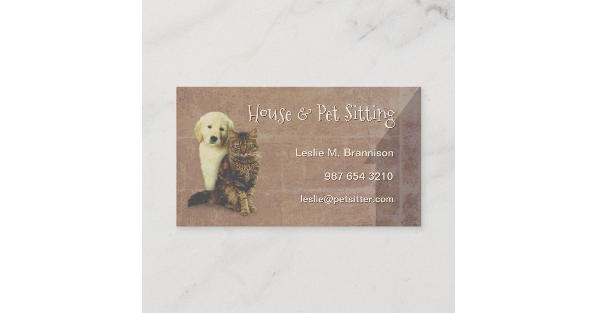 House & Pet Sitting Dog & Cat Business Card Zazzle