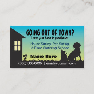 House / Pet Sitting & Plant Watering Business Card