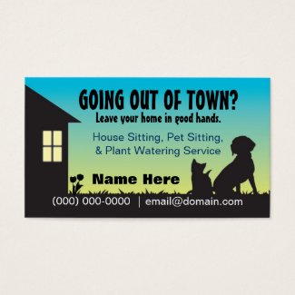 House / Pet Sitting & Plant Watering Business Card
