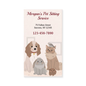 House Pets Sitting Service Business Cards