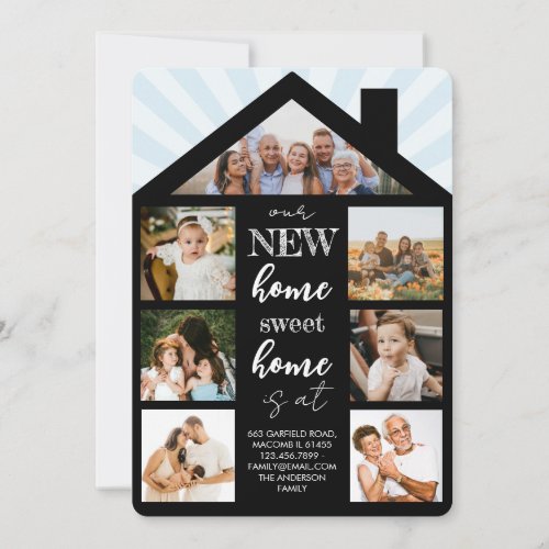 House Photo Collage Family Change Address Moving Announcement