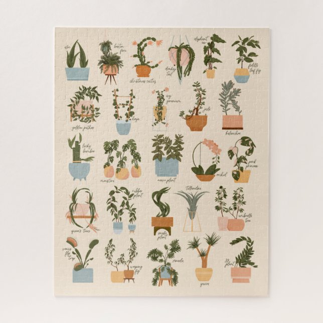 House Plant Alphabet Jigsaw Puzzle (Vertical)