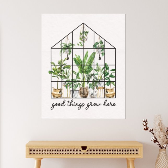 House Plant Good Quote  Canvas Print (In situ boho interior)