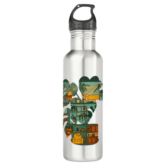 House Plant - Monstera Stainless Steel Water Bottle (Front)