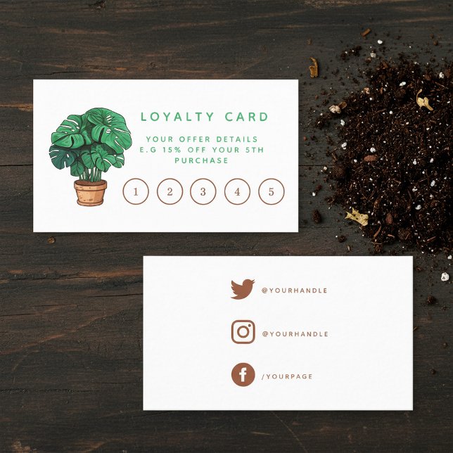 House plant shop loyalty card. (House plant shop loyalty card.)