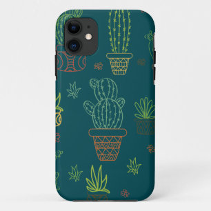 House Plants Cacti Illustration Boho Cactus iPhone 11 Case