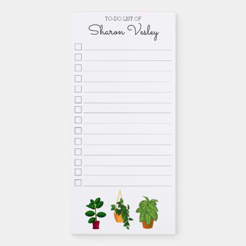 House Plants To Do List Of Plant Lover Magnetic Notepad