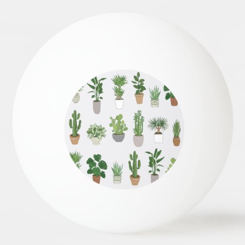 House plants vintage doodle pattern ping pong ball