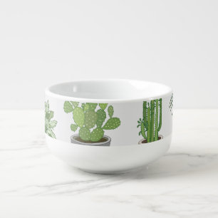 House plants, vintage doodle pattern soup mug
