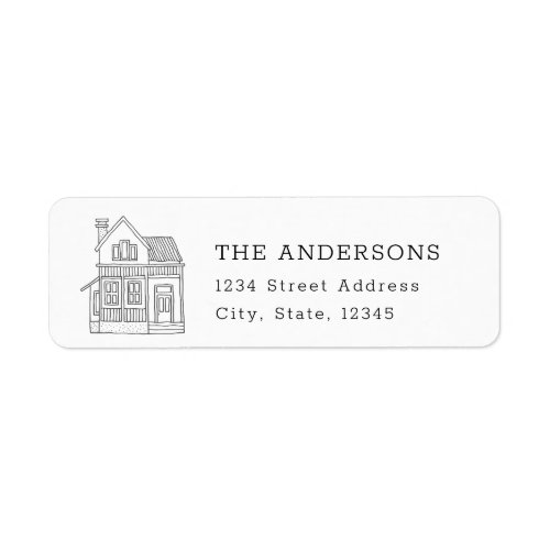 House Portrait Family Name Return Address Label