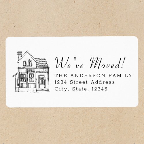 House Portrait Moving Announcement Return Address Label