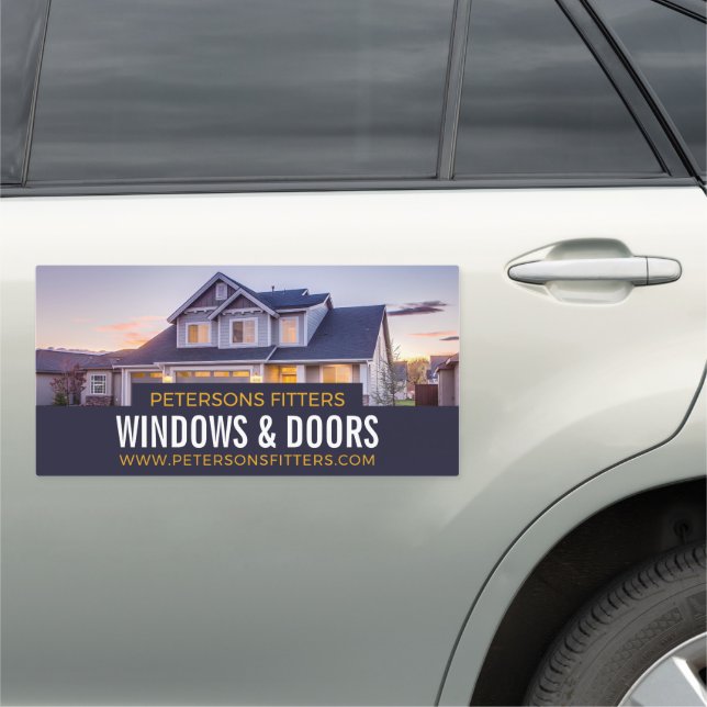 House Portrait, Window & Door Fitter Company Car Magnet (In Situ)