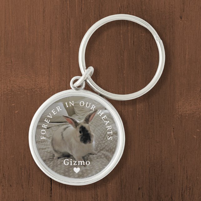 House Rabbit Memorial | Name and Photo Keepsake Keychain (Creator Uploaded)