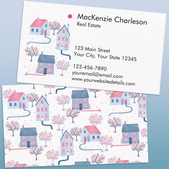 House Real Estate Business Card (Unique house home real estate professional business card)