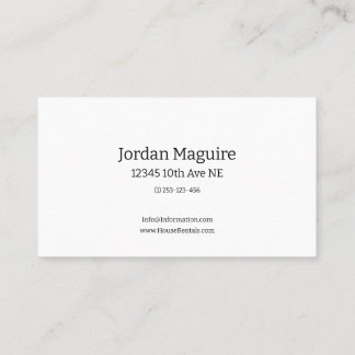 House Rental Business Card