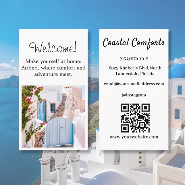 House Rental Custom picture QR code Greece Business Card (Creator Uploaded)