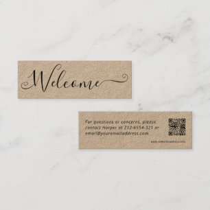 House rental gift bag QR welcome card