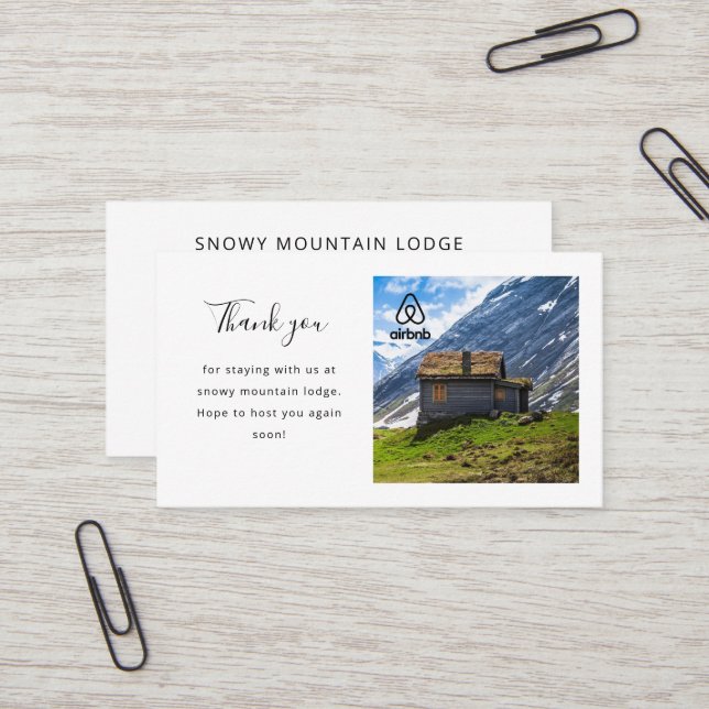 House rental picture and logo Airbnb Business Card (Front/Back In Situ)
