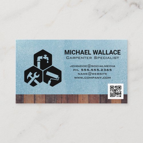 House Repair Icons  QR Code Template Business Card