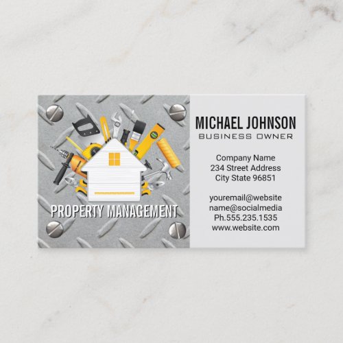 House Repair Logo  Steel and Metal Screws Business Card