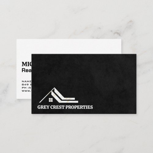 House Roof Logo  Black Texture Business Card