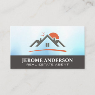 House Roof Logo Real Estate Business Card