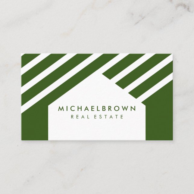 House Roof Real Estate Qr Code Business Card (Front)