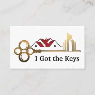 House Roof Skeleton Key Realtor Business Card