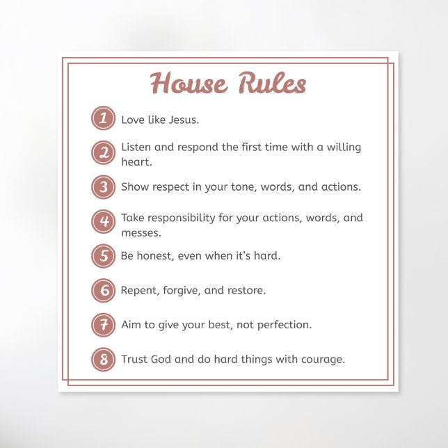 House Rules Christian Wall Art - 10x10 Canvas (House Rules Christian Wall Art - 10x10 Canvas Print)