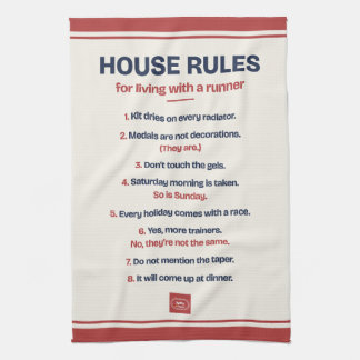 House Rules for Living with a Runner Tea Towel