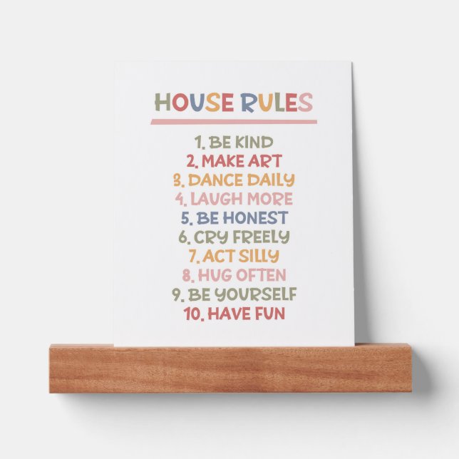 House Rules Picture Ledge (Front)