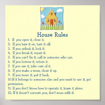 House Rules Poster by divadezines at Zazzle