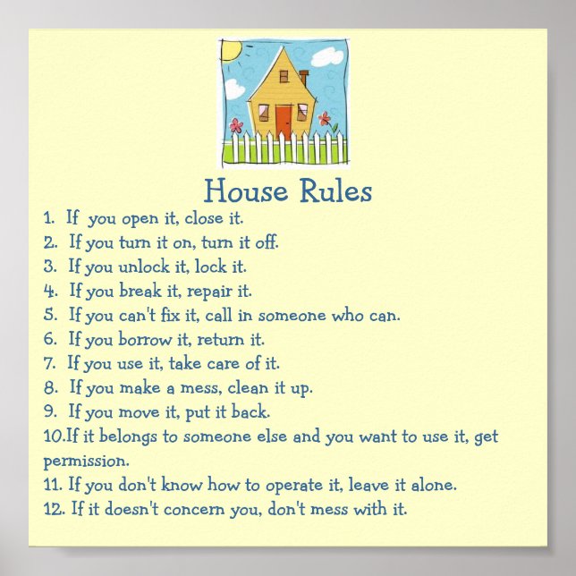 House Rules Poster (Front)