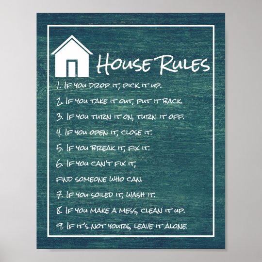 House Rules Poster