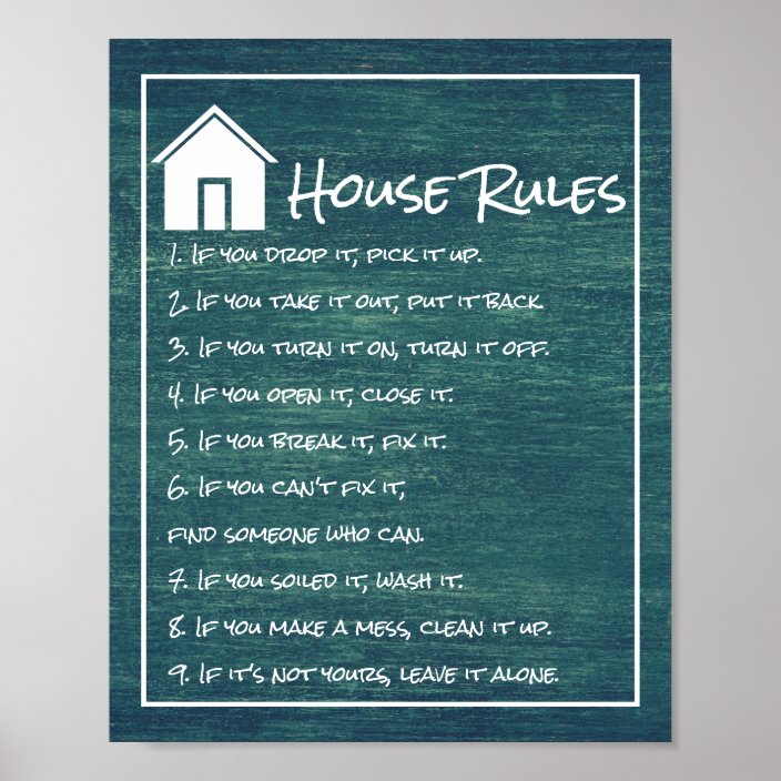 House Rules Poster | Zazzle.com