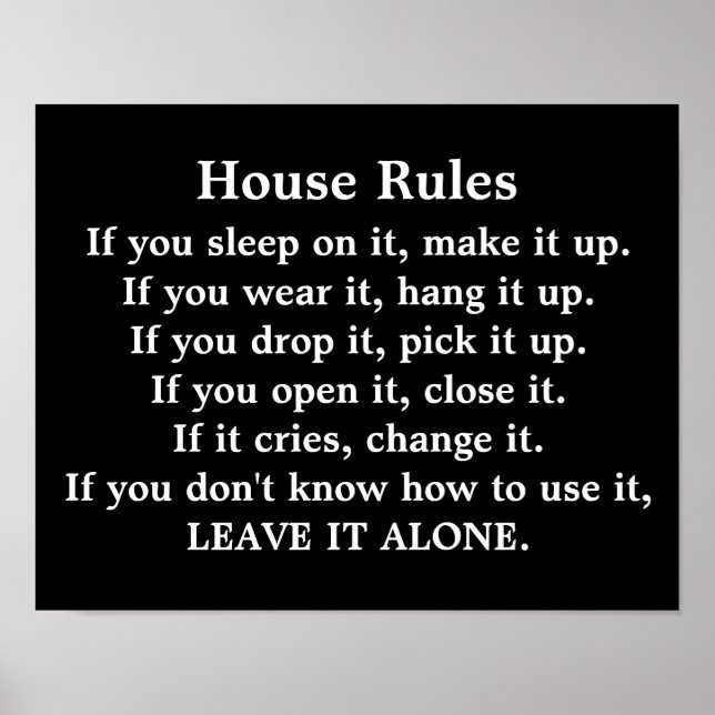 House Rules - poster print (Front)