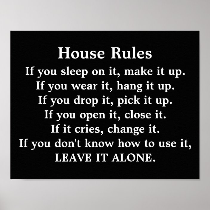 House Rules - Poster Print 