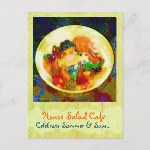 House Salad Cafe Promotional Custom Postcard