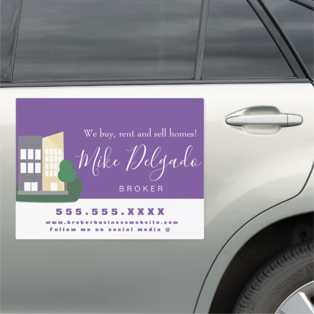 House Sales Rental  Broker Business Building Car Magnet (In Situ)