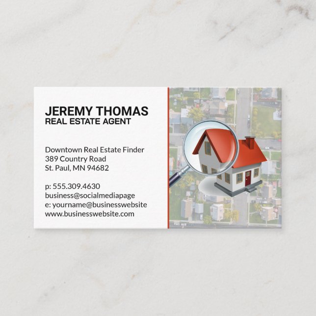 House Search Logo | Neighborhood Top View Business Card (Front)