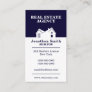 House shape duo tone navy white business card