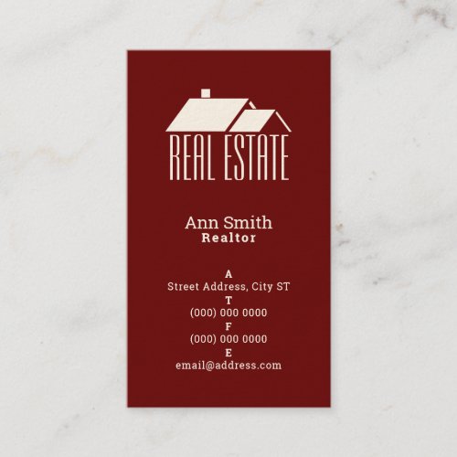 House shape red cover business card