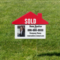House Shaped SOLD Red & White  w Photo