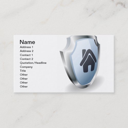 House shield concept business cards