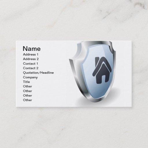 Customizable House shield concept business cards